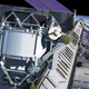 A computer-generated image of AMS on the ISS